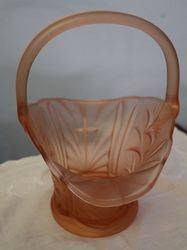Art Deco Glass Basket 