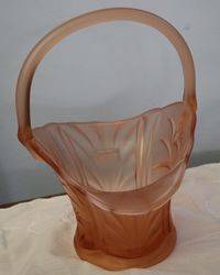 Art Deco Glass Basket 