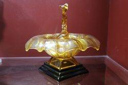Art Deco Glass Float Bowl On Stand C1930 