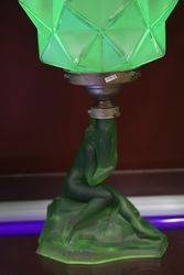 Art Deco Glass Table Lamp In Original Condition  