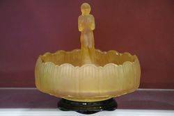 Art Deco Golden Glass Float Bowl 