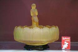 Art Deco Golden Glass Float Bowl 