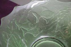Art Deco Green Glass Fish Bowl 