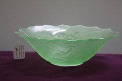 Art Deco Green Glass Fish Bowl 