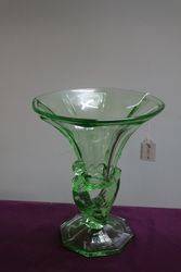 Art Deco Green Glass Vase  