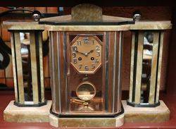 Art Deco Marble 8 Day Mantel Clock 