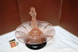 Art Deco Pink Glass 4 pc Arabella Float Bowl 