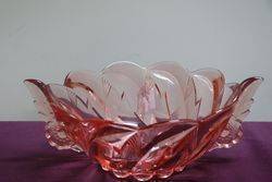 Art Deco Pink Glass Bowl 