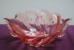 Art Deco Pink Glass Bowl 