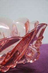 Art Deco Pink Glass Bowl 