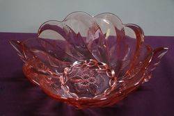 Art Deco Pink Glass Bowl 