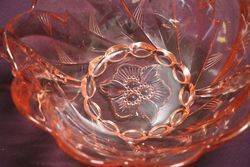 Art Deco Pink Glass Bowl 