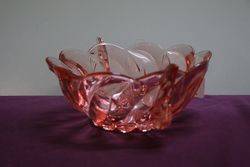 Art Deco Pink Glass Bowl 
