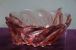 Art Deco Pink Glass Bowl 