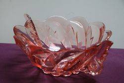 Art Deco Pink Glass Bowl 