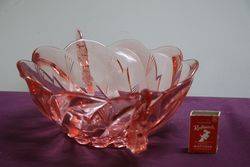 Art Deco Pink Glass Bowl 