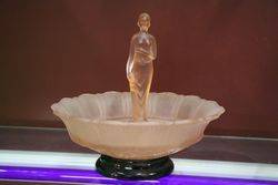 Art Deco Pink Glass Float Bowl 