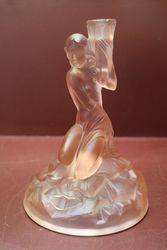 Art Deco Pink Glass Lamp Base  