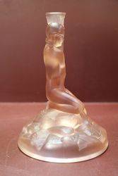 Art Deco Pink Glass Lamp Base  