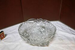 Art Deco Quality Pressed Clear Glass Bowl