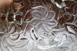 Art Deco Quality Pressed Clear Glass Bowl