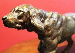Art Deco Spelter Dog Group on Marble Base