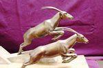 Art Deco Spelter Group     Diana The Huntress     