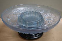 Art Deco Walther + Sohne Blue Glass Peter Pan Float Bowl On Stand 
