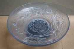 Art Deco Walther + Sohne Blue Glass Peter Pan Float Bowl On Stand 