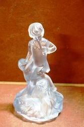 Art Deco frosted blue glass Walther + Sohne +39Peter Pan+39 Figure 