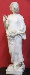 Art Nouveau Alabaster Figure of The Flower Seller