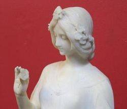 Art Nouveau Alabaster Figure of The Flower Seller