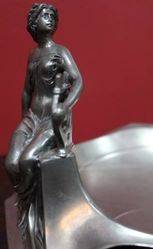 Art Nouveau Polished Pewter Figural Bowl