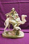 Art Nouveau Royal Dux Porcelain Group CamelRiderServant C1900