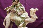 Art Nouveau Royal Dux Porcelain Group CamelRiderServant C1900