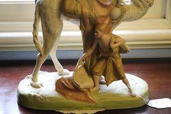 Art Nouveau Royal Dux Porcelain Group Camel Rider Servant C1900
