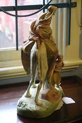 Art Nouveau Royal Dux Porcelain Group Camel Rider Servant C1900
