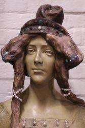 Art Nouveau Terracotta Bust   Signed Cherc   Dated 2441900    