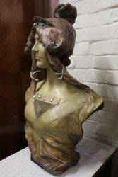 Art Nouveau Terracotta Bust   Signed Cherc   Dated 2441900    