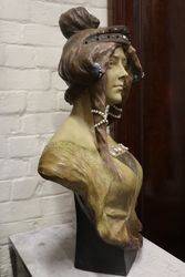 Art Nouveau Terracotta Bust   Signed Cherc   Dated 2441900    