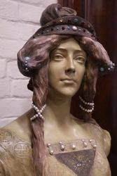 Art Nouveau Terracotta Bust   Signed Cherc   Dated 2441900    