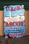 Ascot Hot Water Installed Here Enamel Sign