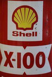 Australian Shell Quart X100 3040 Motor Oil Tin