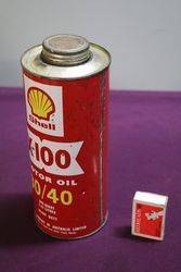 Australian Shell Quart X100 3040 Motor Oil Tin