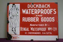 Bengal Waterproof WKS Ltd Duckback Enamel Advertising Sign  