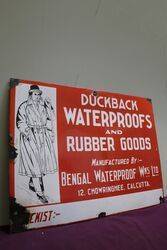 Bengal Waterproof WKS Ltd Duckback Enamel Advertising Sign  