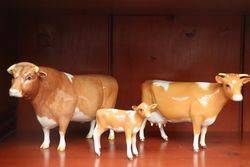 Beswick Guernsey Family BullCowCalf Designer Colin 