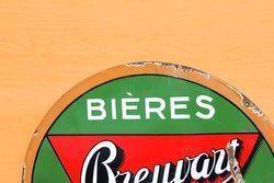 Bieres Brewart Enamel Advertising Sign