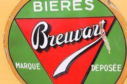 Bieres Brewart Enamel Advertising Sign