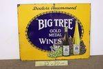 Big Tree Wines Pictorial Advertising Enamel Sign